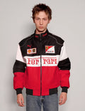 Darkcity Tri-Color Ferrari Racing Jacket – Red/White/Black Motorsport Style