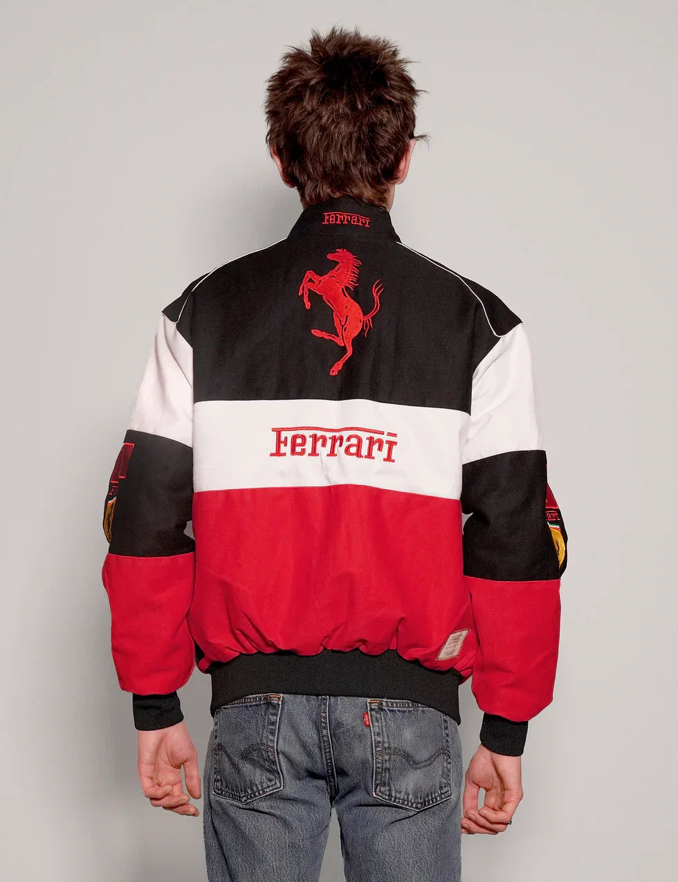 Darkcity Ferrari Style Tri-Color Jacket – High-Speed Streetwear