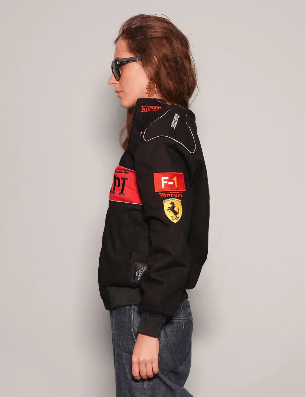 Darkcity Black Grand Prix Racing Jacket – Ferrari-Inspired Design