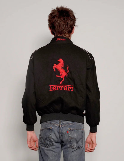 Darkcity Black Ferrari Racing Jacket – Luxury Motorsport-Inspired Streetwear