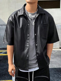 Darkcity Half Sleeve Faux Leather Jacket – Modern Streetwear Layer for Men & Women