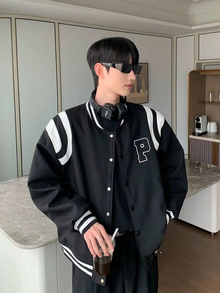 Darkcity Classic Varsity Jacket – Retro Letterman Style Streetwear for Men & Women