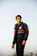 Darkcity Black Ferrari Racing Jacket – Premium Motorsport Streetwear