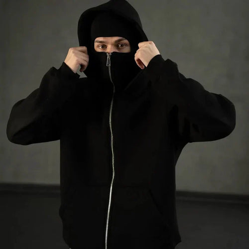 Black Balaclava Hoodie – Darkcity Stealth Comfort Edition