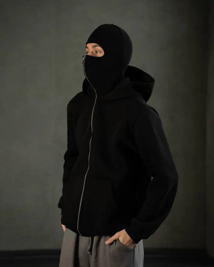 Black Balaclava Hoodie – Darkcity Stealth Comfort Edition