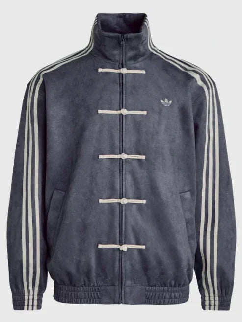 Darkcity Striped Button Chinese Jacket – Modern Harajuku Fusion (Grey)