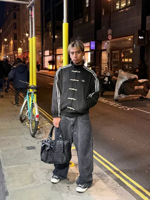 Darkcity CNY-Inspired Premium Black Suede Streetwear Jacket