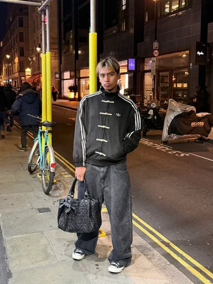 Darkcity CNY-Inspired Premium Black Suede Streetwear Jacket